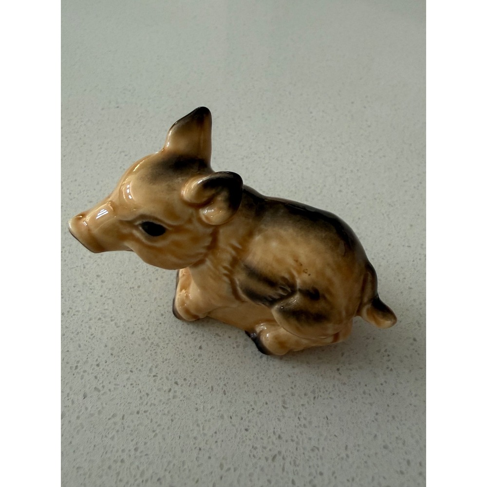 Vintage Goebel W Germany Ceramic Wild Boar Piglet Figurine 518 Brown Tan